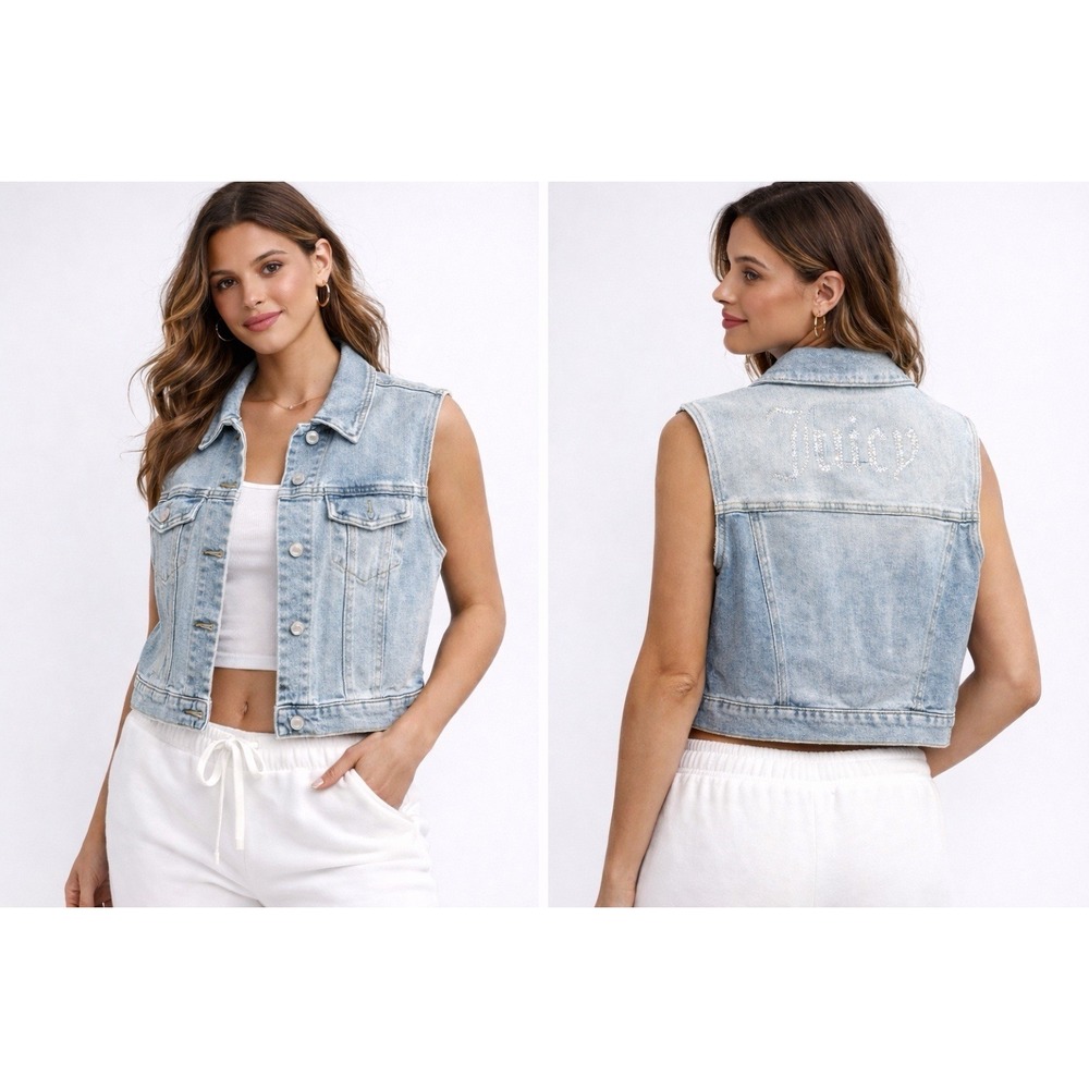 Juicy Couture Light Blue Denim Vest